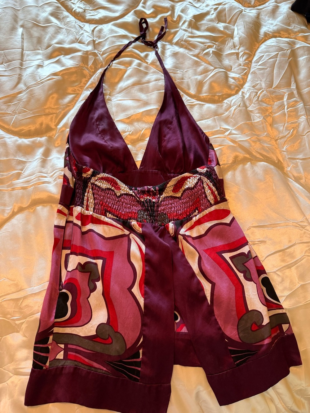 bebe Purple Multi Halter Tank Top - Picture 3 of 3